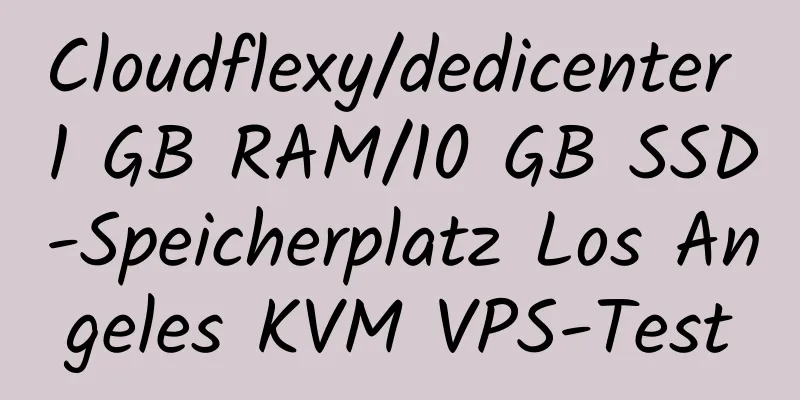 Cloudflexy/dedicenter 1 GB RAM/10 GB SSD-Speicherplatz Los Angeles KVM VPS-Test