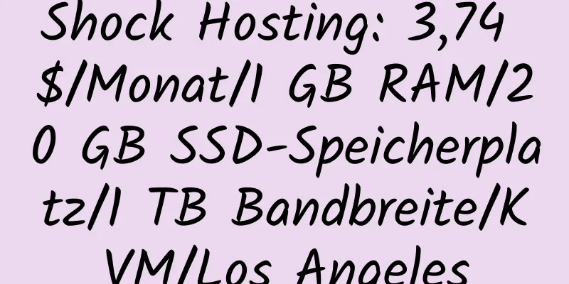 Shock Hosting: 3,74 $/Monat/1 GB RAM/20 GB SSD-Speicherplatz/1 TB Bandbreite/KVM/Los Angeles