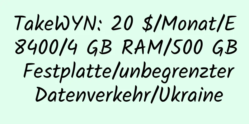 TakeWYN: 20 $/Monat/E8400/4 GB RAM/500 GB Festplatte/unbegrenzter Datenverkehr/Ukraine