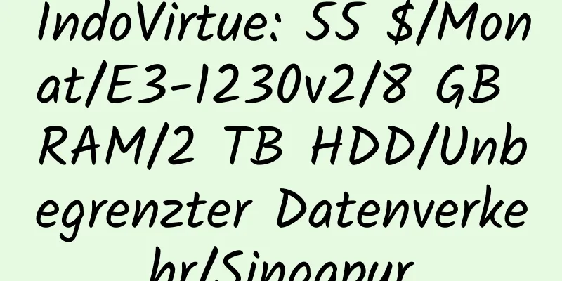 IndoVirtue: 55 $/Monat/E3-1230v2/8 GB RAM/2 TB HDD/Unbegrenzter Datenverkehr/Singapur