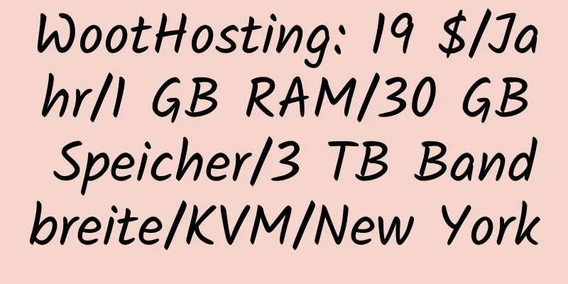 WootHosting: 19 $/Jahr/1 GB RAM/30 GB Speicher/3 TB Bandbreite/KVM/New York