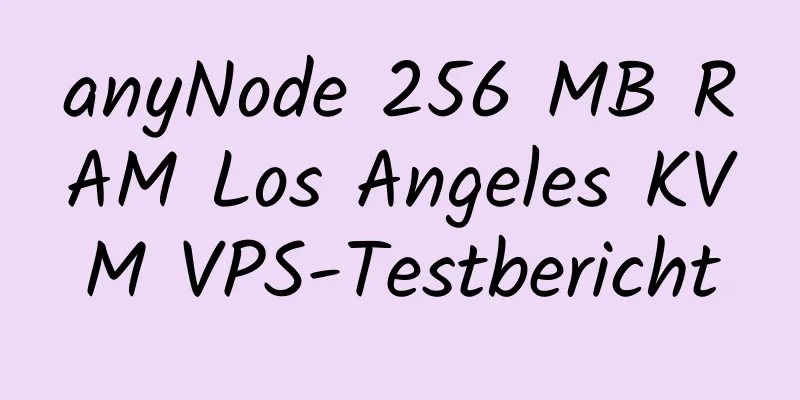 anyNode 256 MB RAM Los Angeles KVM VPS-Testbericht