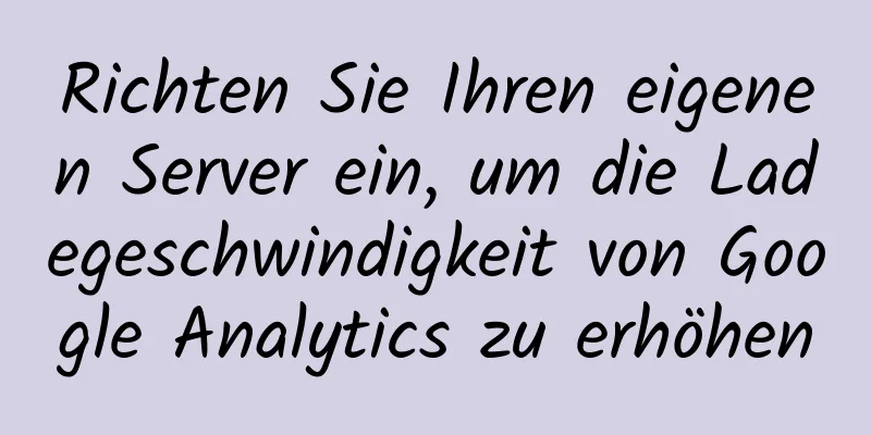 Richten Sie Ihren eigenen Server ein, um die Ladegeschwindigkeit von Google Analytics zu erhöhen