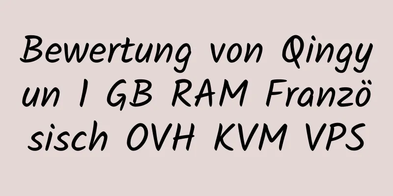 Bewertung von Qingyun 1 GB RAM Französisch OVH KVM VPS