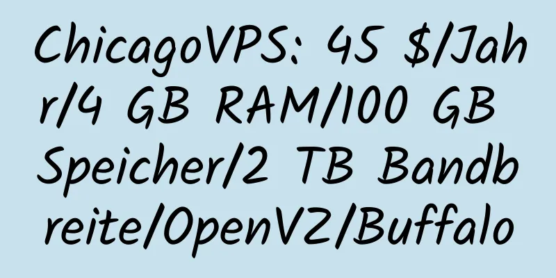 ChicagoVPS: 45 $/Jahr/4 GB RAM/100 GB Speicher/2 TB Bandbreite/OpenVZ/Buffalo