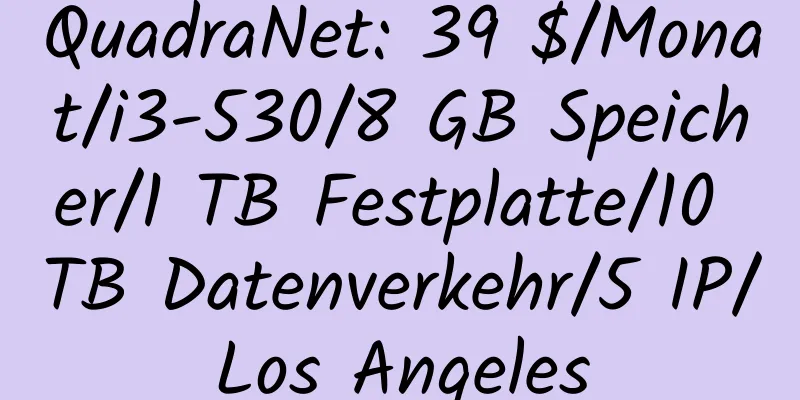 QuadraNet: 39 $/Monat/i3-530/8 GB Speicher/1 TB Festplatte/10 TB Datenverkehr/5 IP/Los Angeles