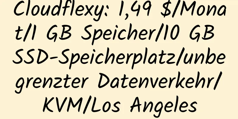 Cloudflexy: 1,49 $/Monat/1 GB Speicher/10 GB SSD-Speicherplatz/unbegrenzter Datenverkehr/KVM/Los Angeles