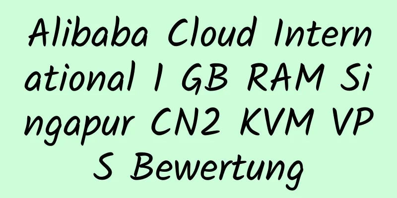 Alibaba Cloud International 1 GB RAM Singapur CN2 KVM VPS Bewertung