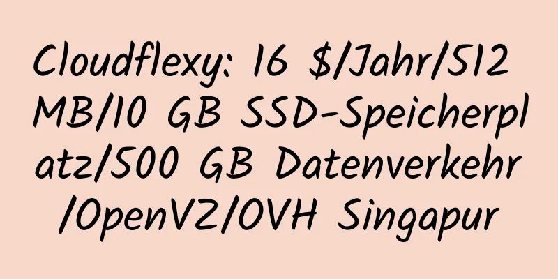 Cloudflexy: 16 $/Jahr/512 MB/10 GB SSD-Speicherplatz/500 GB Datenverkehr/OpenVZ/OVH Singapur