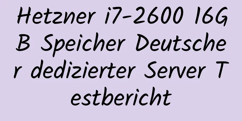 Hetzner i7-2600 16GB Speicher Deutscher dedizierter Server Testbericht