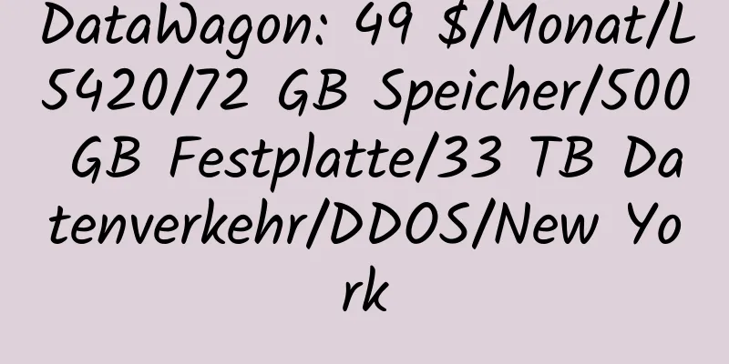 DataWagon: 49 $/Monat/L5420/72 GB Speicher/500 GB Festplatte/33 TB Datenverkehr/DDOS/New York