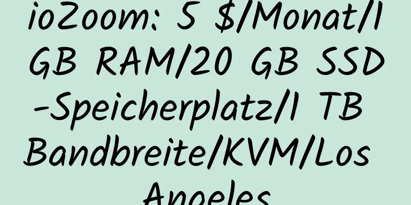 ioZoom: 5 $/Monat/1 GB RAM/20 GB SSD-Speicherplatz/1 TB Bandbreite/KVM/Los Angeles