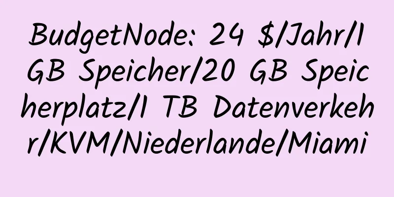 BudgetNode: 24 $/Jahr/1 GB Speicher/20 GB Speicherplatz/1 TB Datenverkehr/KVM/Niederlande/Miami