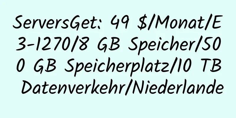 ServersGet: 49 $/Monat/E3-1270/8 GB Speicher/500 GB Speicherplatz/10 TB Datenverkehr/Niederlande