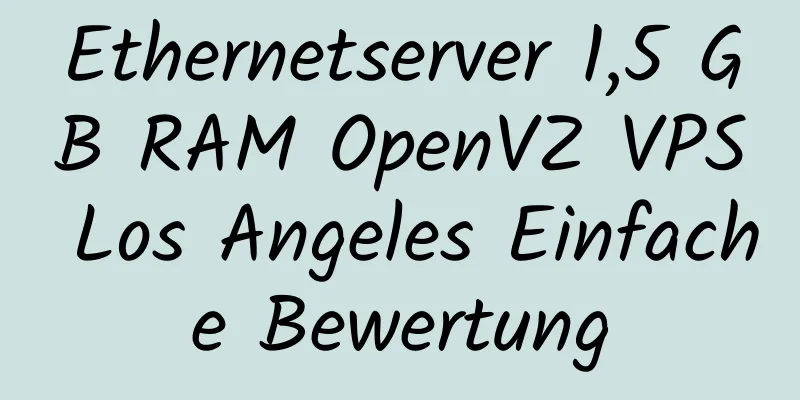 Ethernetserver 1,5 GB RAM OpenVZ VPS Los Angeles Einfache Bewertung