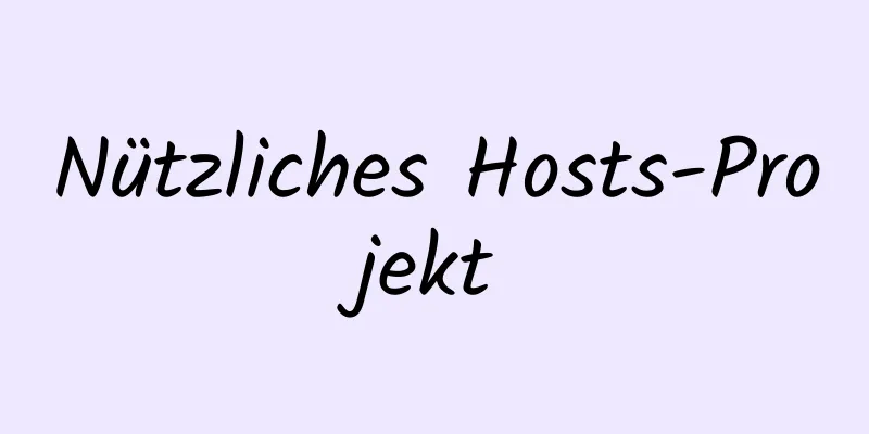 Nützliches Hosts-Projekt