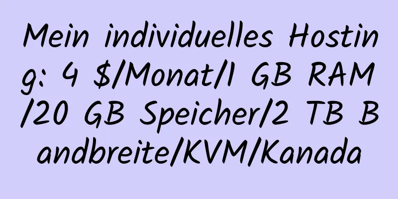 Mein individuelles Hosting: 4 $/Monat/1 GB RAM/20 GB Speicher/2 TB Bandbreite/KVM/Kanada