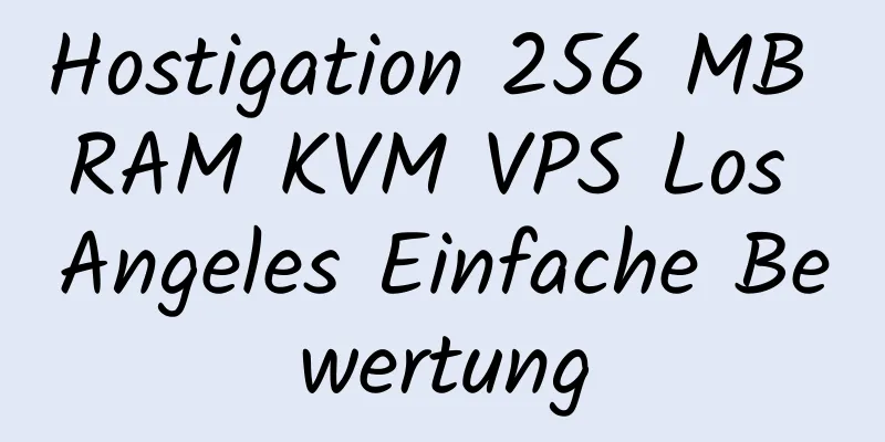 Hostigation 256 MB RAM KVM VPS Los Angeles Einfache Bewertung