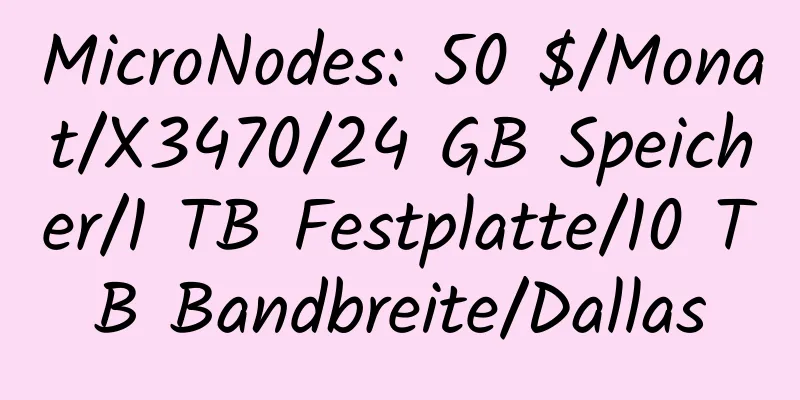 MicroNodes: 50 $/Monat/X3470/24 GB Speicher/1 TB Festplatte/10 TB Bandbreite/Dallas