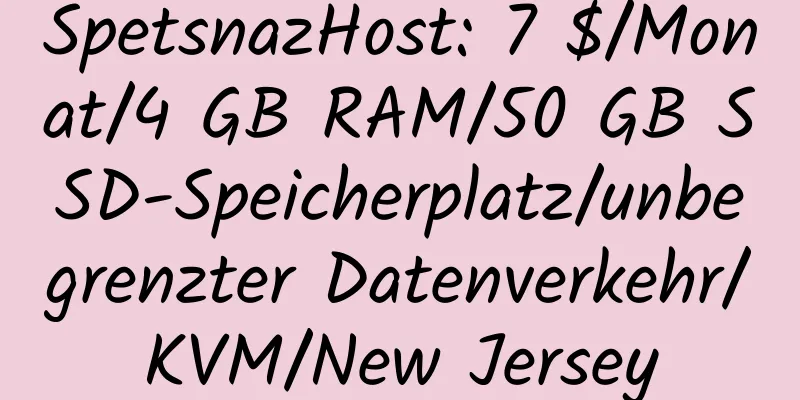 SpetsnazHost: 7 $/Monat/4 GB RAM/50 GB SSD-Speicherplatz/unbegrenzter Datenverkehr/KVM/New Jersey