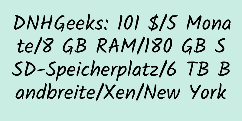 DNHGeeks: 101 $/5 Monate/8 GB RAM/180 GB SSD-Speicherplatz/6 TB Bandbreite/Xen/New York