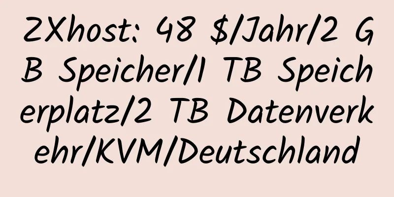 ZXhost: 48 $/Jahr/2 GB Speicher/1 TB Speicherplatz/2 TB Datenverkehr/KVM/Deutschland