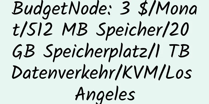 BudgetNode: 3 $/Monat/512 MB Speicher/20 GB Speicherplatz/1 TB Datenverkehr/KVM/Los Angeles