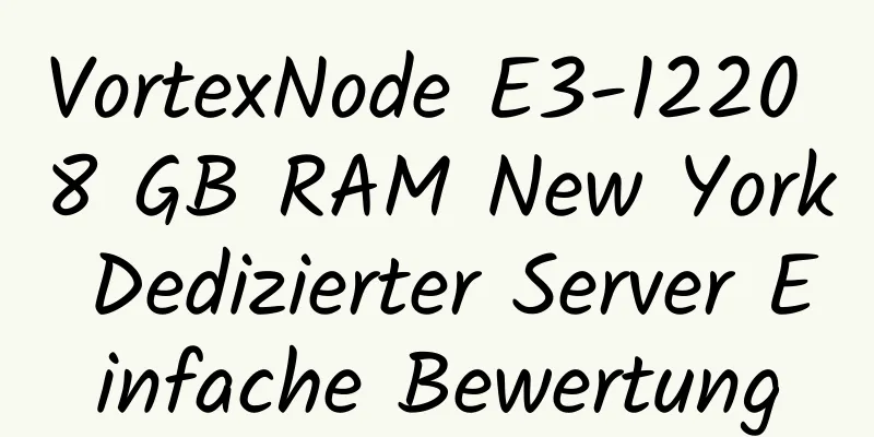 VortexNode E3-1220 8 GB RAM New York Dedizierter Server Einfache Bewertung