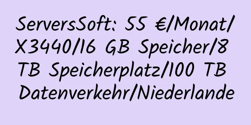 ServersSoft: 55 €/Monat/X3440/16 GB Speicher/8 TB Speicherplatz/100 TB Datenverkehr/Niederlande