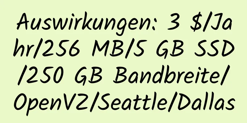 Auswirkungen: 3 $/Jahr/256 MB/5 GB SSD/250 GB Bandbreite/OpenVZ/Seattle/Dallas