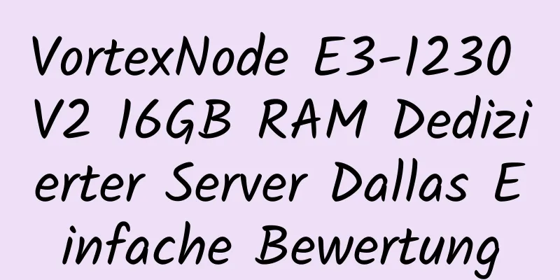 VortexNode E3-1230 V2 16GB RAM Dedizierter Server Dallas Einfache Bewertung