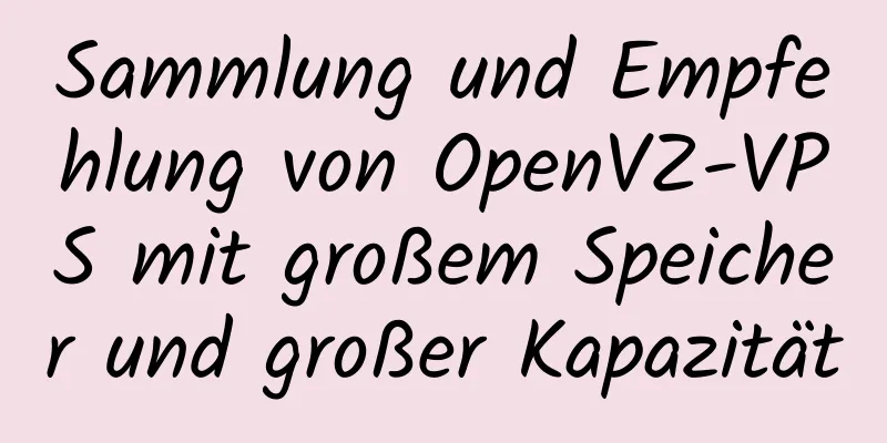 Sammlung und Empfehlung von OpenVZ-VPS mit großem Speicher und großer Kapazität