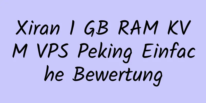 Xiran 1 GB RAM KVM VPS Peking Einfache Bewertung