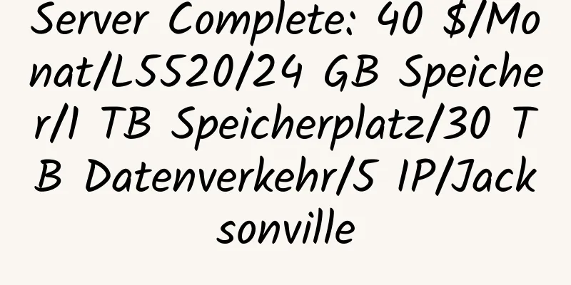 Server Complete: 40 $/Monat/L5520/24 GB Speicher/1 TB Speicherplatz/30 TB Datenverkehr/5 IP/Jacksonville