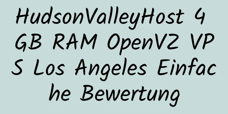 HudsonValleyHost 4 GB RAM OpenVZ VPS Los Angeles Einfache Bewertung