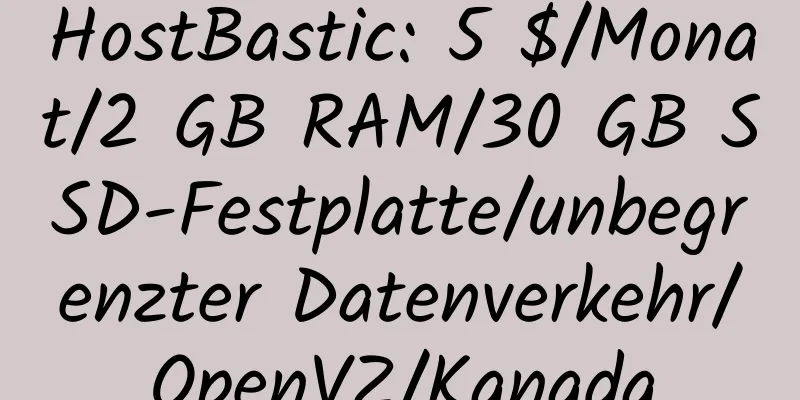 HostBastic: 5 $/Monat/2 GB RAM/30 GB SSD-Festplatte/unbegrenzter Datenverkehr/OpenVZ/Kanada