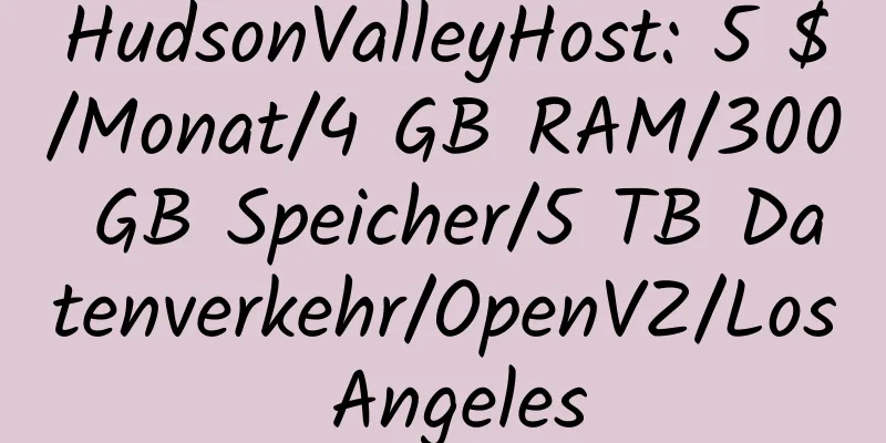 HudsonValleyHost: 5 $/Monat/4 GB RAM/300 GB Speicher/5 TB Datenverkehr/OpenVZ/Los Angeles