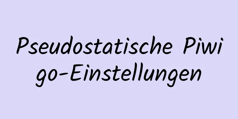 Pseudostatische Piwigo-Einstellungen