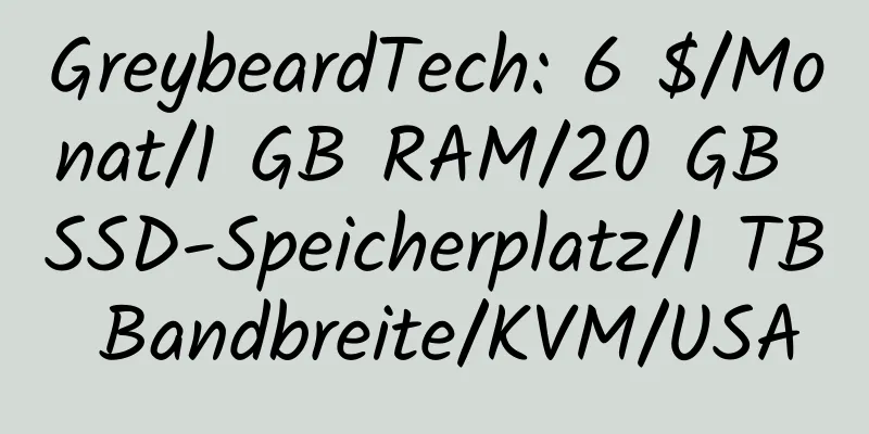 GreybeardTech: 6 $/Monat/1 GB RAM/20 GB SSD-Speicherplatz/1 TB Bandbreite/KVM/USA