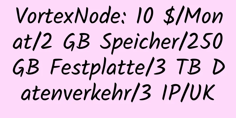 VortexNode: 10 $/Monat/2 GB Speicher/250 GB Festplatte/3 TB Datenverkehr/3 IP/UK