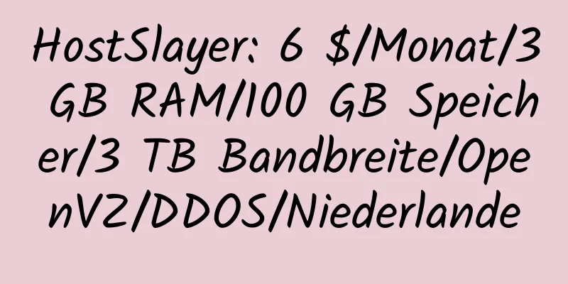 HostSlayer: 6 $/Monat/3 GB RAM/100 GB Speicher/3 TB Bandbreite/OpenVZ/DDOS/Niederlande