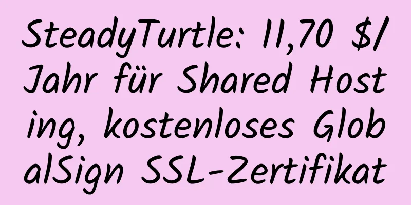 SteadyTurtle: 11,70 $/Jahr für Shared Hosting, kostenloses GlobalSign SSL-Zertifikat