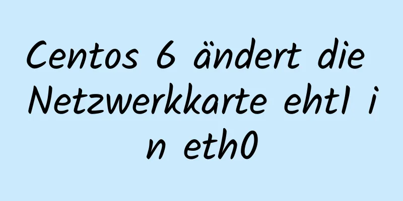 Centos 6 ändert die Netzwerkkarte eht1 in eth0