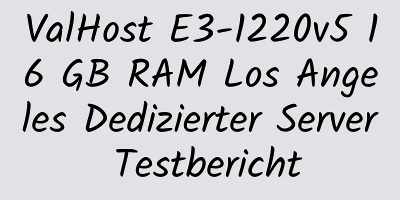 ValHost E3-1220v5 16 GB RAM Los Angeles Dedizierter Server Testbericht