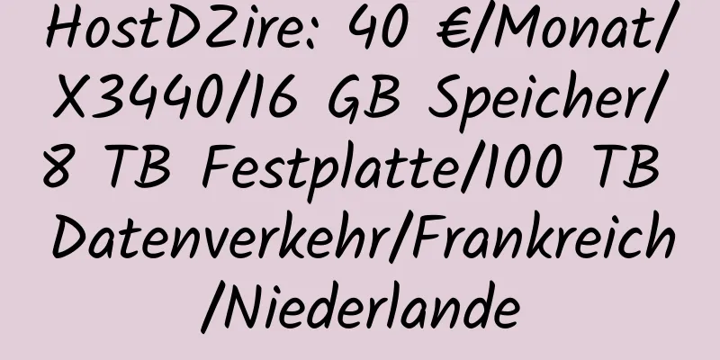 HostDZire: 40 €/Monat/X3440/16 GB Speicher/8 TB Festplatte/100 TB Datenverkehr/Frankreich/Niederlande