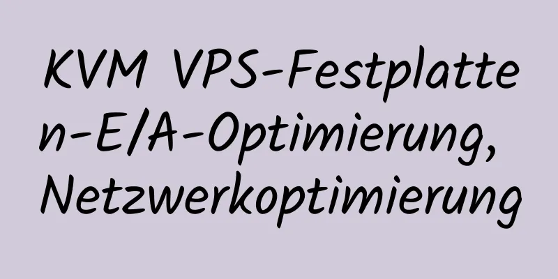 KVM VPS-Festplatten-E/A-Optimierung, Netzwerkoptimierung