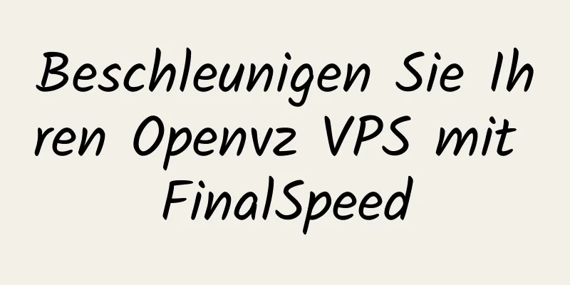 Beschleunigen Sie Ihren Openvz VPS mit FinalSpeed