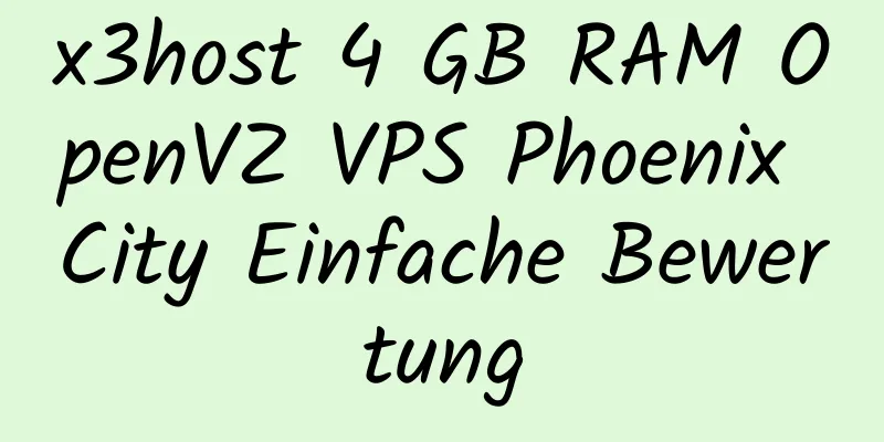 x3host 4 GB RAM OpenVZ VPS Phoenix City Einfache Bewertung