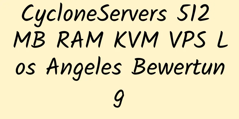 CycloneServers 512 MB RAM KVM VPS Los Angeles Bewertung