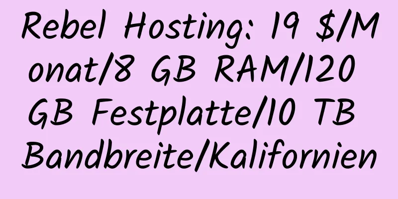 Rebel Hosting: 19 $/Monat/8 GB RAM/120 GB Festplatte/10 TB Bandbreite/Kalifornien